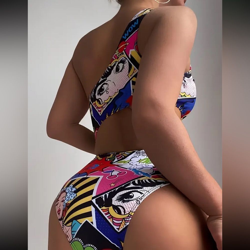 MISSLOOK Colorful Pop Art One Piece Swimsuit - Picture 2 of 9